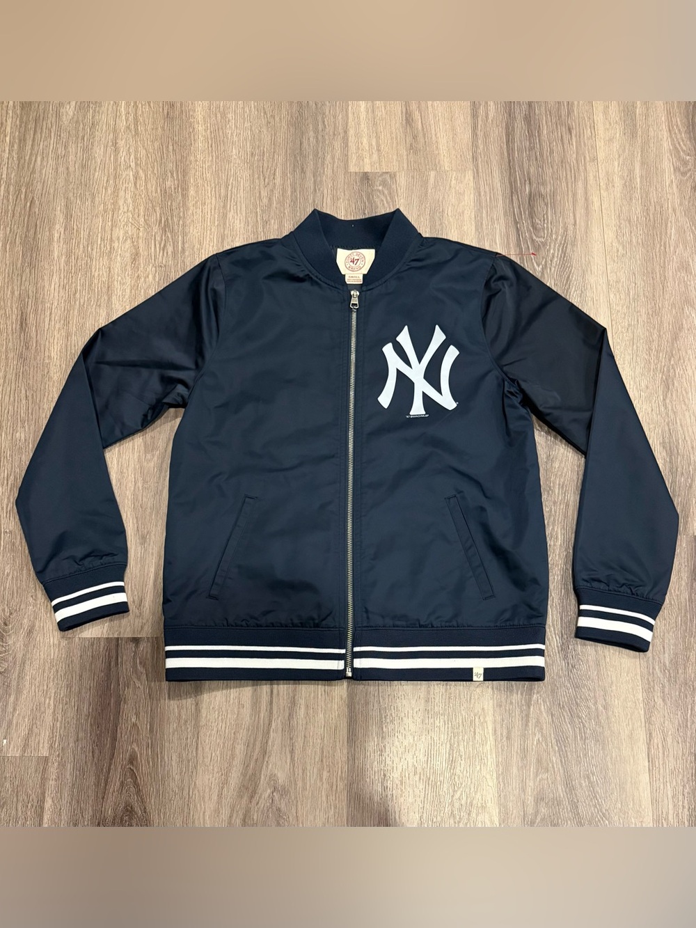 47 New York Yankees Navy & White Bomber Jacket